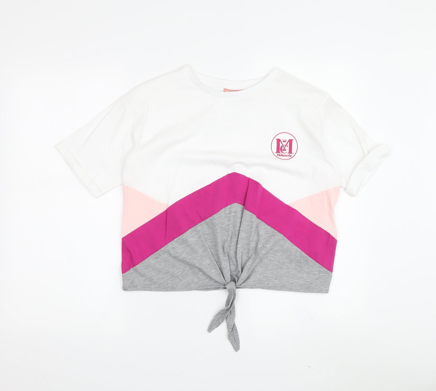 Teens UK Size L McKenzie Multicoloured Cropped T-Shirt