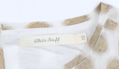 Womens UK Size 10 White Stuff Beige Basic Blouse