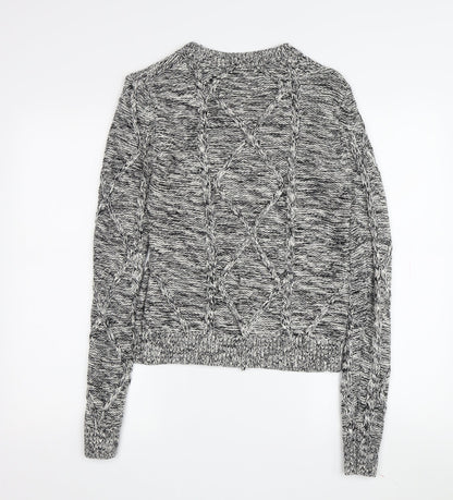 Banana Republic Women's Grey Cable-Knit Jumper XS
