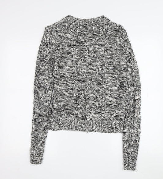 Banana Republic Women's Grey Cable-Knit Jumper XS