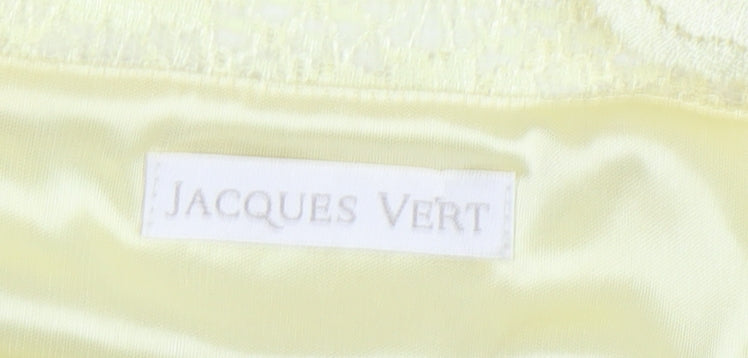 Jacques Vert Women's Yellow Sequin Lace Blouse - Size 10