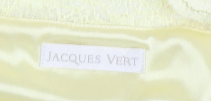 Jacques Vert Women's Yellow Sequin Lace Blouse - Size 10