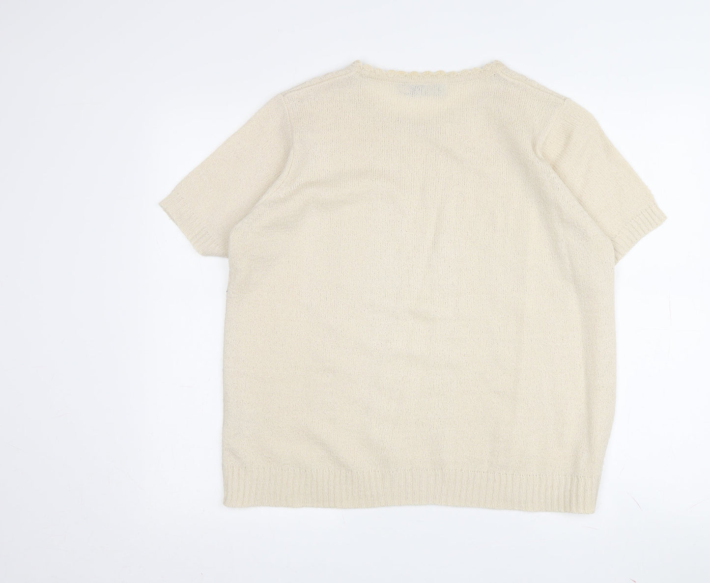 Honor Millburn Women's Ivory Cable-Knit Pullover M