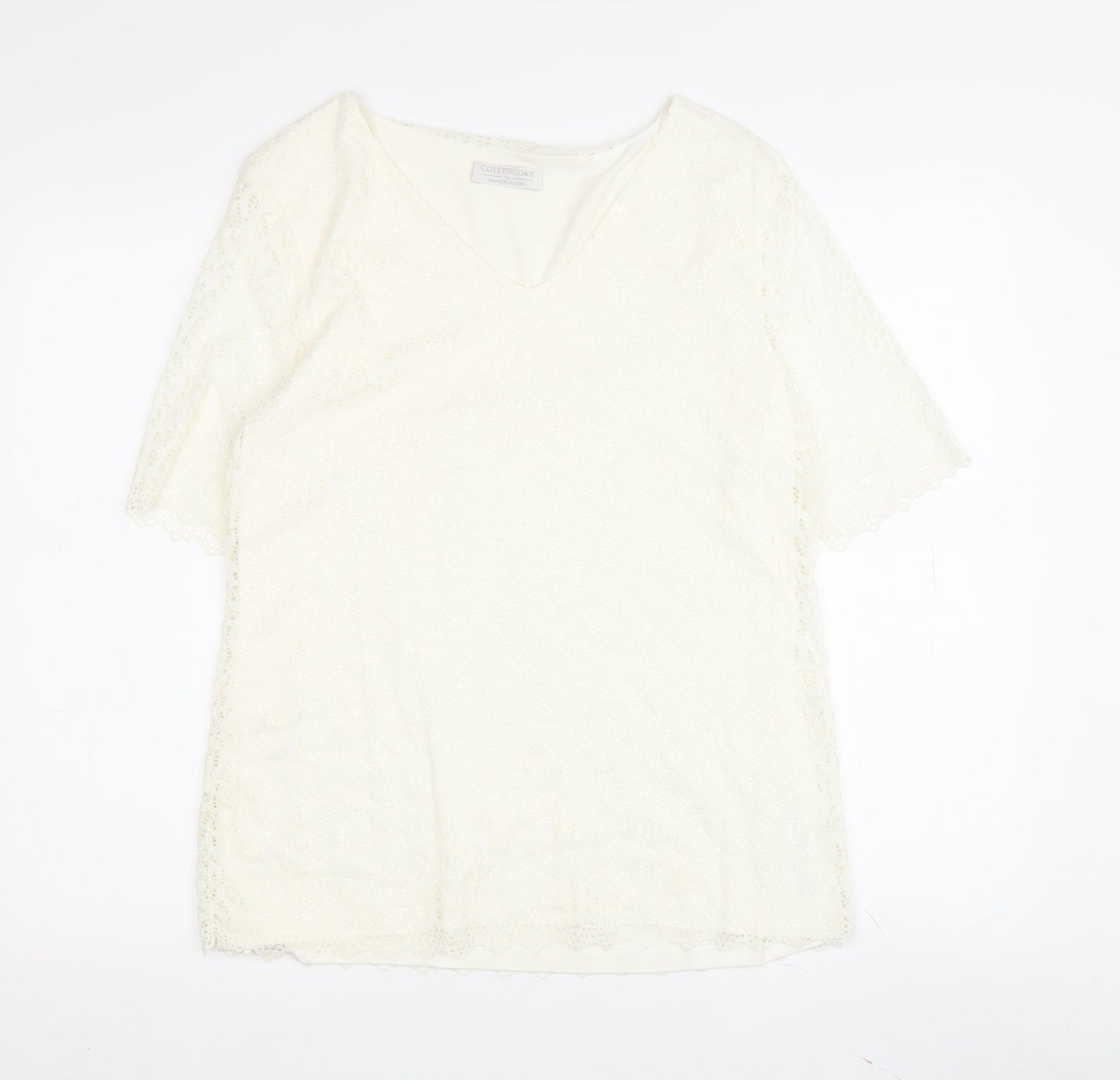 Colebrooke Women's Ivory Lace Wrap Blouse, S, Casual