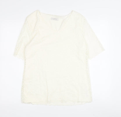 Colebrooke Women's Ivory Lace Wrap Blouse, S, Casual