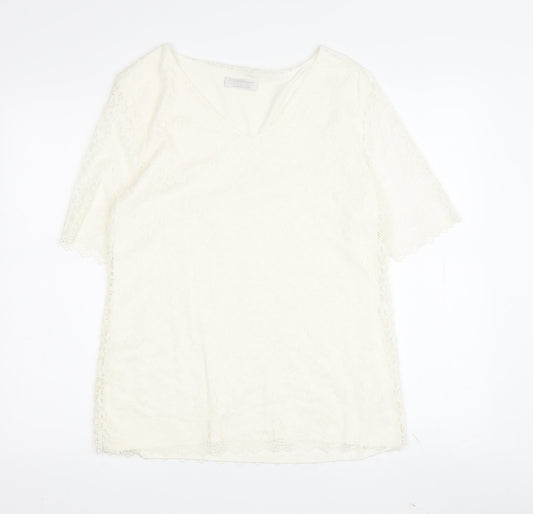Colebrooke Women's Ivory Lace Wrap Blouse, S, Casual