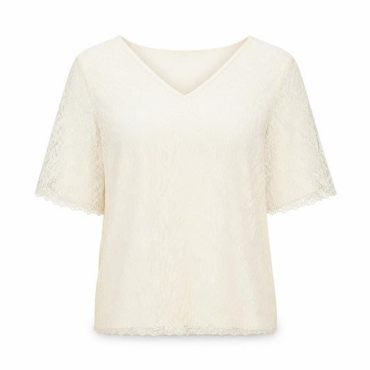 Colebrooke Women's Ivory Lace Wrap Blouse, S, Casual