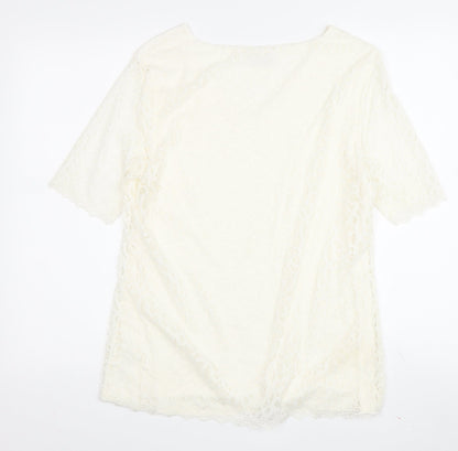 Colebrooke Women's Ivory Lace Wrap Blouse, S, Casual