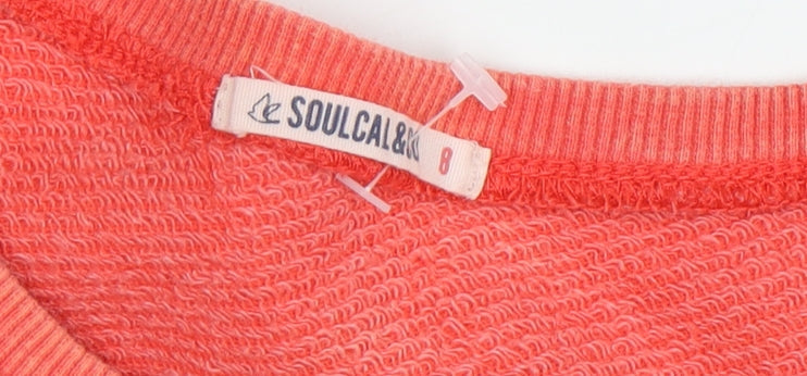 SoulCal & Co Orange Women's Graphic Print Pullover Sweatshirt Size 8