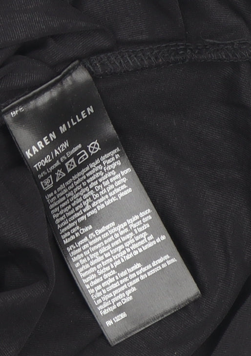 Womens UK Size 8 Karen Millen Black Tunic Blouse