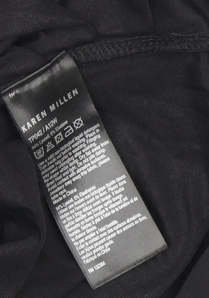Womens UK Size 8 Karen Millen Black Tunic Blouse