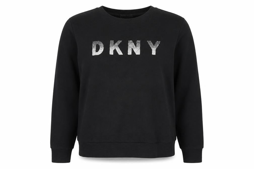 Womens UK Size M DKNY Black Pullover Sweatshirt