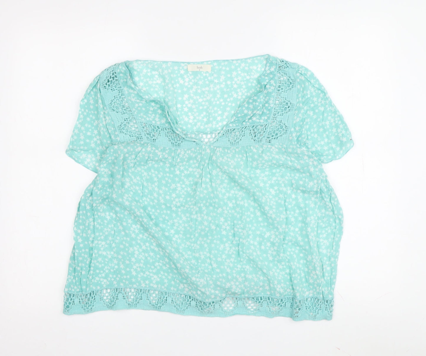 Hush Women Blue Floral Blouse V-Neck Camisole