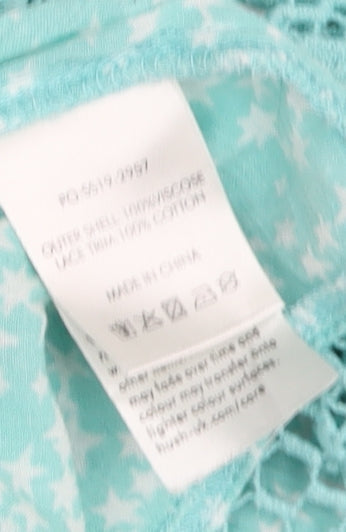 Hush Women Blue Floral Blouse V-Neck Camisole