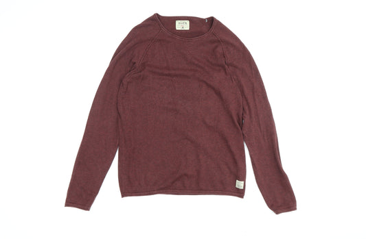 Jack & Jones Red Wool Men's S Pullover Jumper