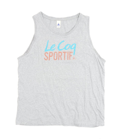Le Coq Sportif Men's Grey Sleeveless Cotton T-Shirt L