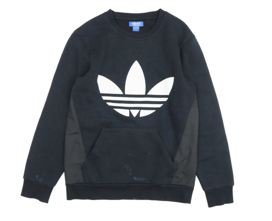 Adidas Men's Black Pullover Logo Sweatshirt M