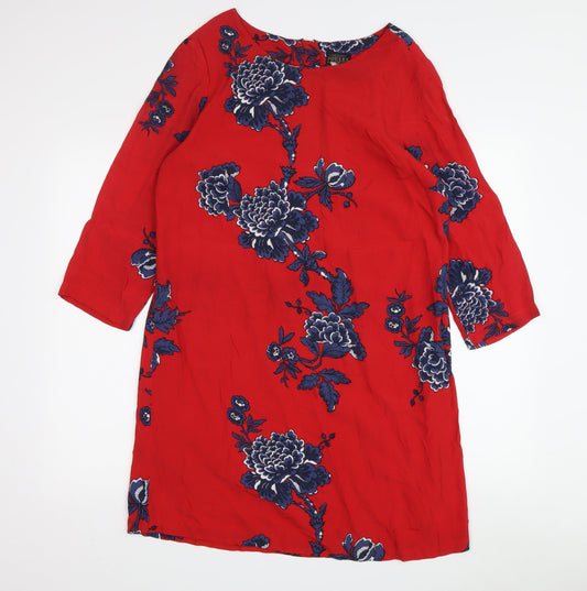 Joules Women's Red Floral Dress UK Size 10