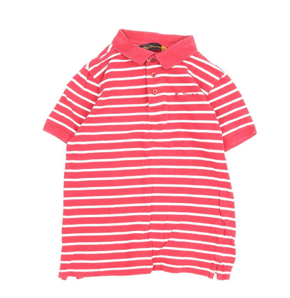 Ben Sherman Boys Red Striped Polo Shirt 8-9 Years Casual Wear
