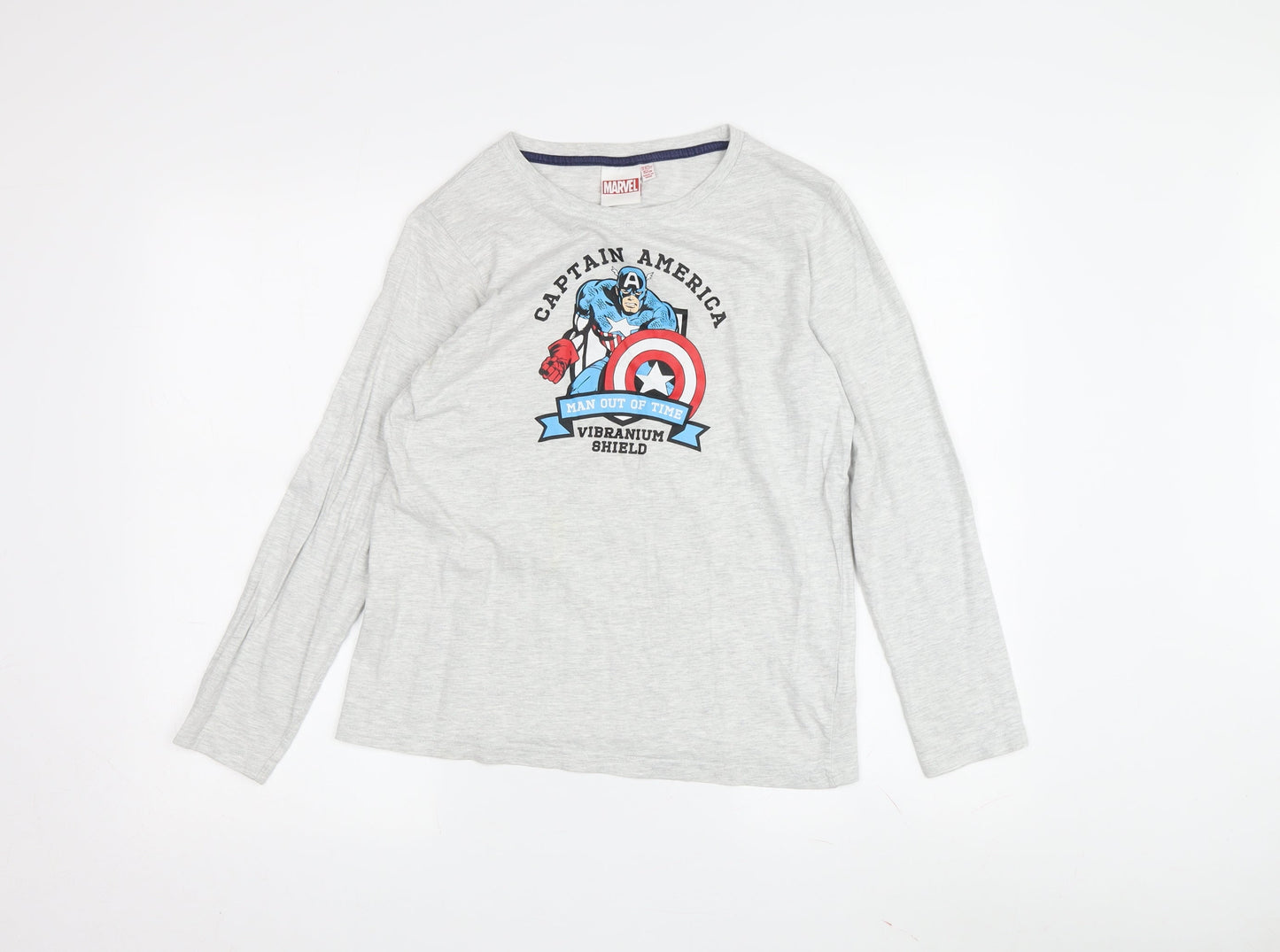 Marvel Boys Grey Captain America Long Sleeve T-Shirt 11-12 Years