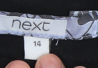 Next Women's Black Beaded Hi-Low Shift Dress Size 14