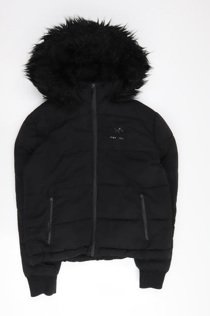 Pink Soda Sport Women's Black Puffer Jacket Size 8