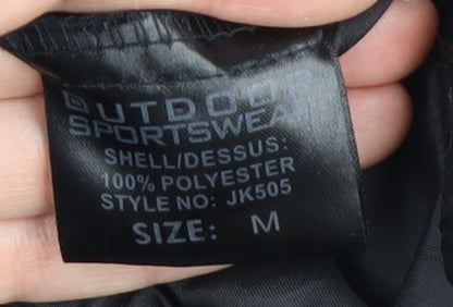 Mens UK Size M Outdoor Sportswear Black Windbreaker Coat