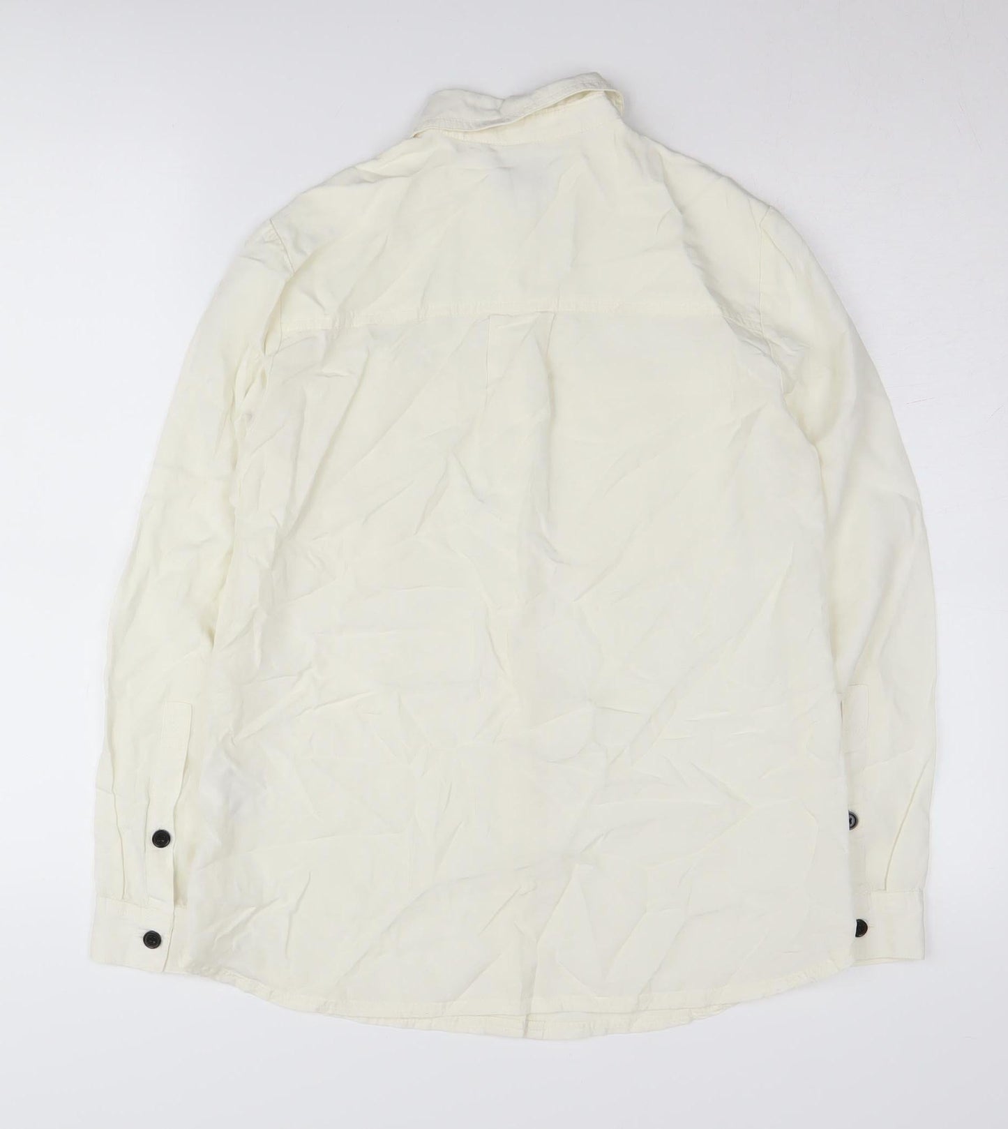Womens UK Size 8 Warehouse White  Button-Up