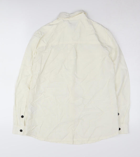 Womens UK Size 8 Warehouse White  Button-Up