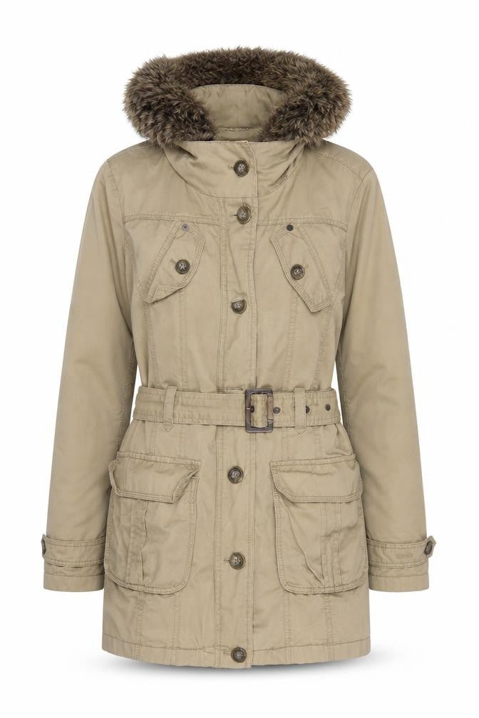 Womens UK Size 10 Esprit Beige Parka Coat