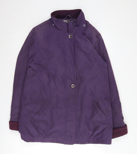 EWM Women's Purple Size 12 Basic Coat - Lined & Button Style