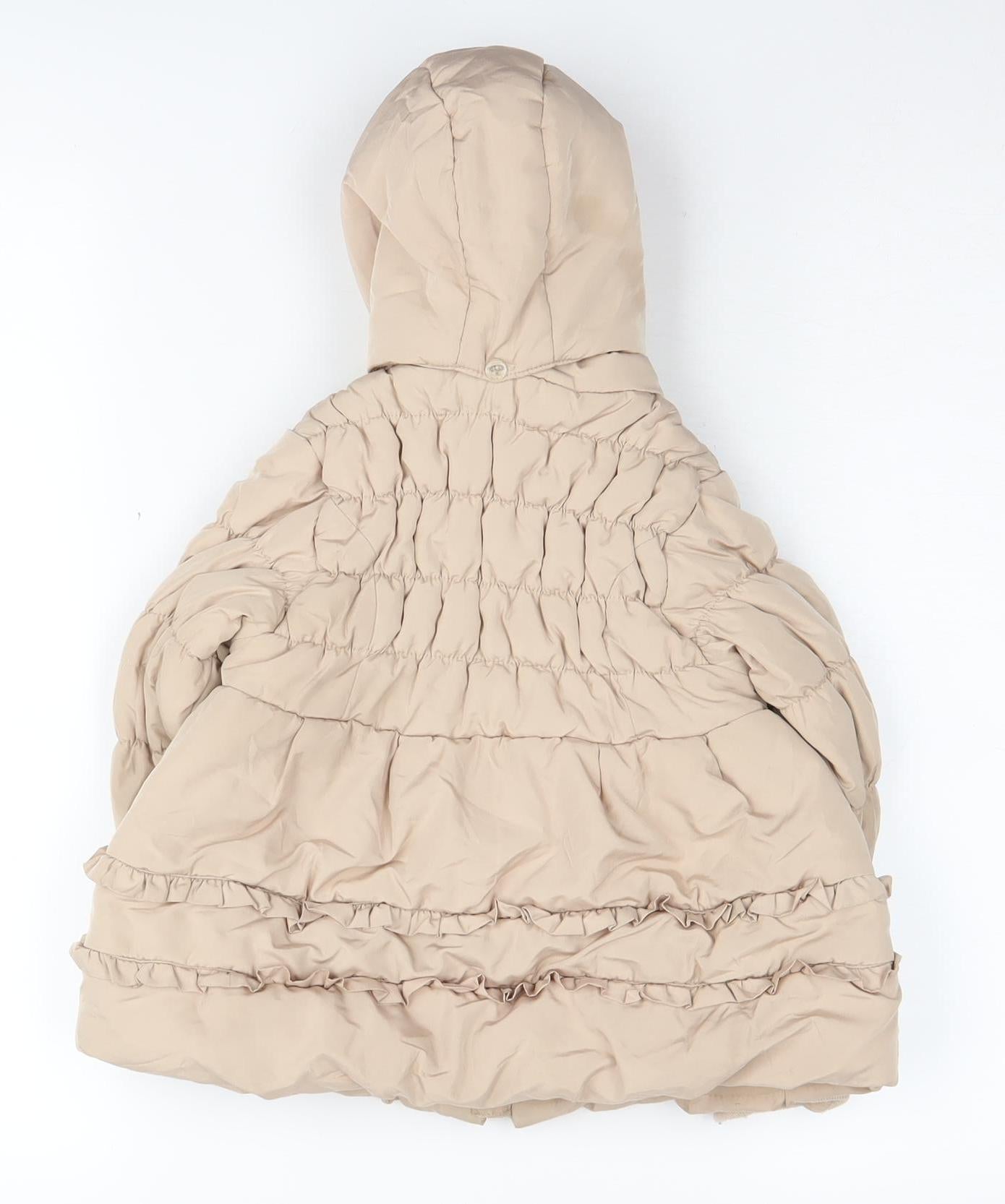 Mintini Baby Beige Hooded Puffer Coat 36M Unisex Winter
