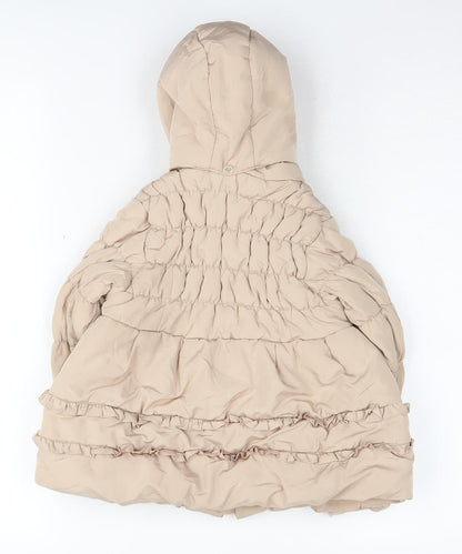 Mintini Baby Beige Hooded Puffer Coat 36M Unisex Winter