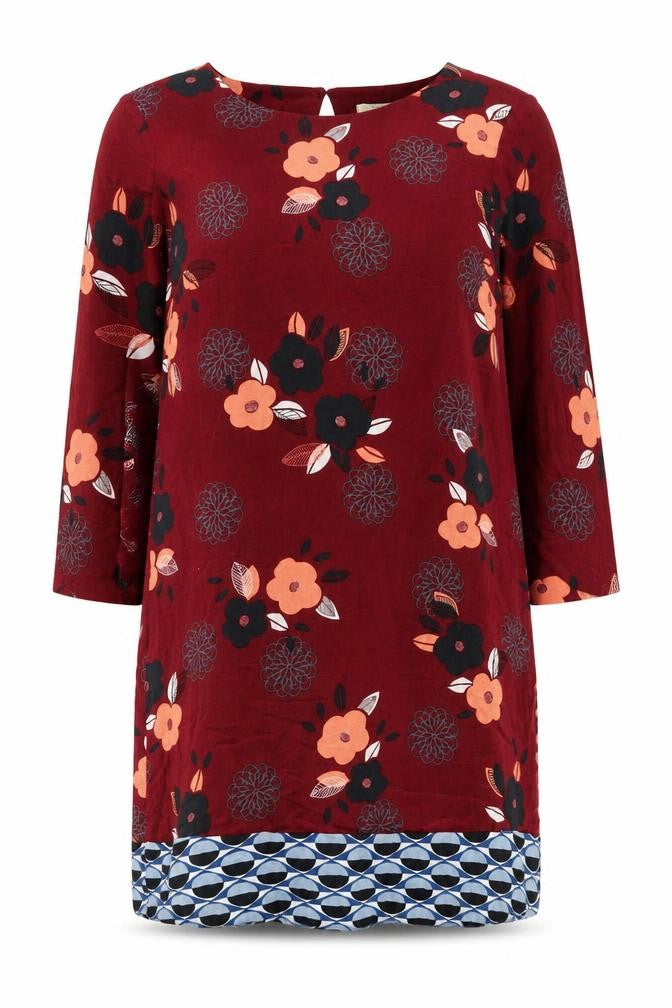 White Stuff Women's Floral Shift Dress, 3/4 Sleeve, Size 12