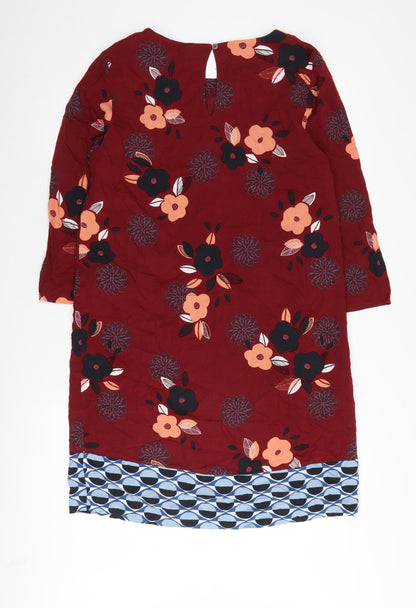 White Stuff Women's Floral Shift Dress, 3/4 Sleeve, Size 12