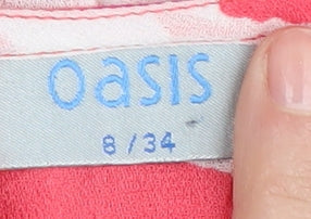 Womens UK Size 8 Oasis Pink Tunic Blouse