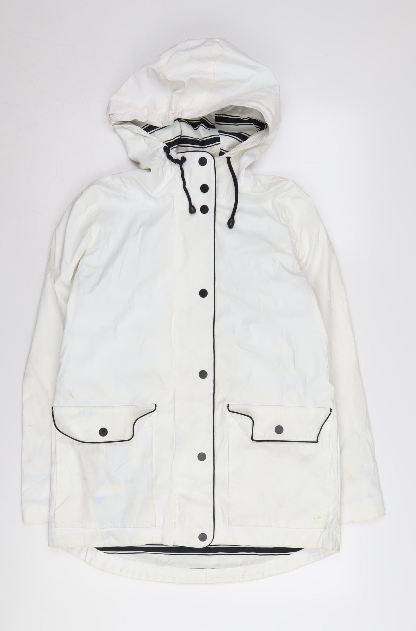 Womens UK Size 10 Topshop White Rain Coat