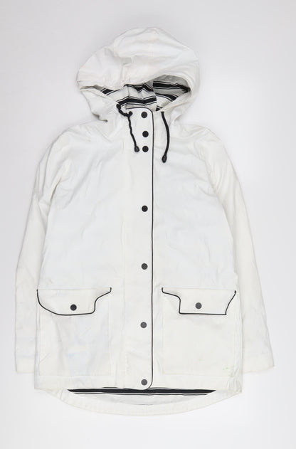 Womens UK Size 10 Topshop White Rain Coat