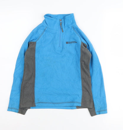 Mountain Warehouse Boys Blue Sweatshirt 5-6 Years, 1/4 Zip Fleece