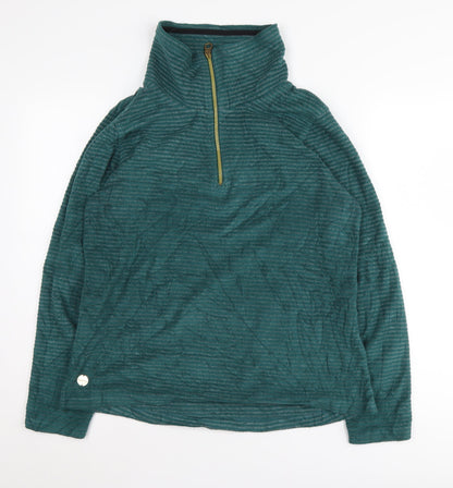 Regatta Women's Green Pullover 1/4 Zip Hoodie UK 14