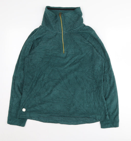 Regatta Women's Green Pullover 1/4 Zip Hoodie UK 14