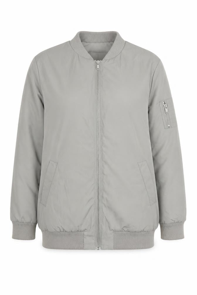 Womens UK Size 6 Miss Selfridge Grey Bomber Jacket