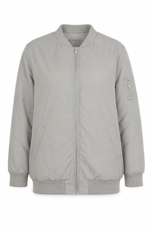 Womens UK Size 6 Miss Selfridge Grey Bomber Jacket