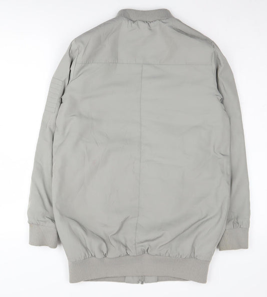 Womens UK Size 6 Miss Selfridge Grey Bomber Jacket