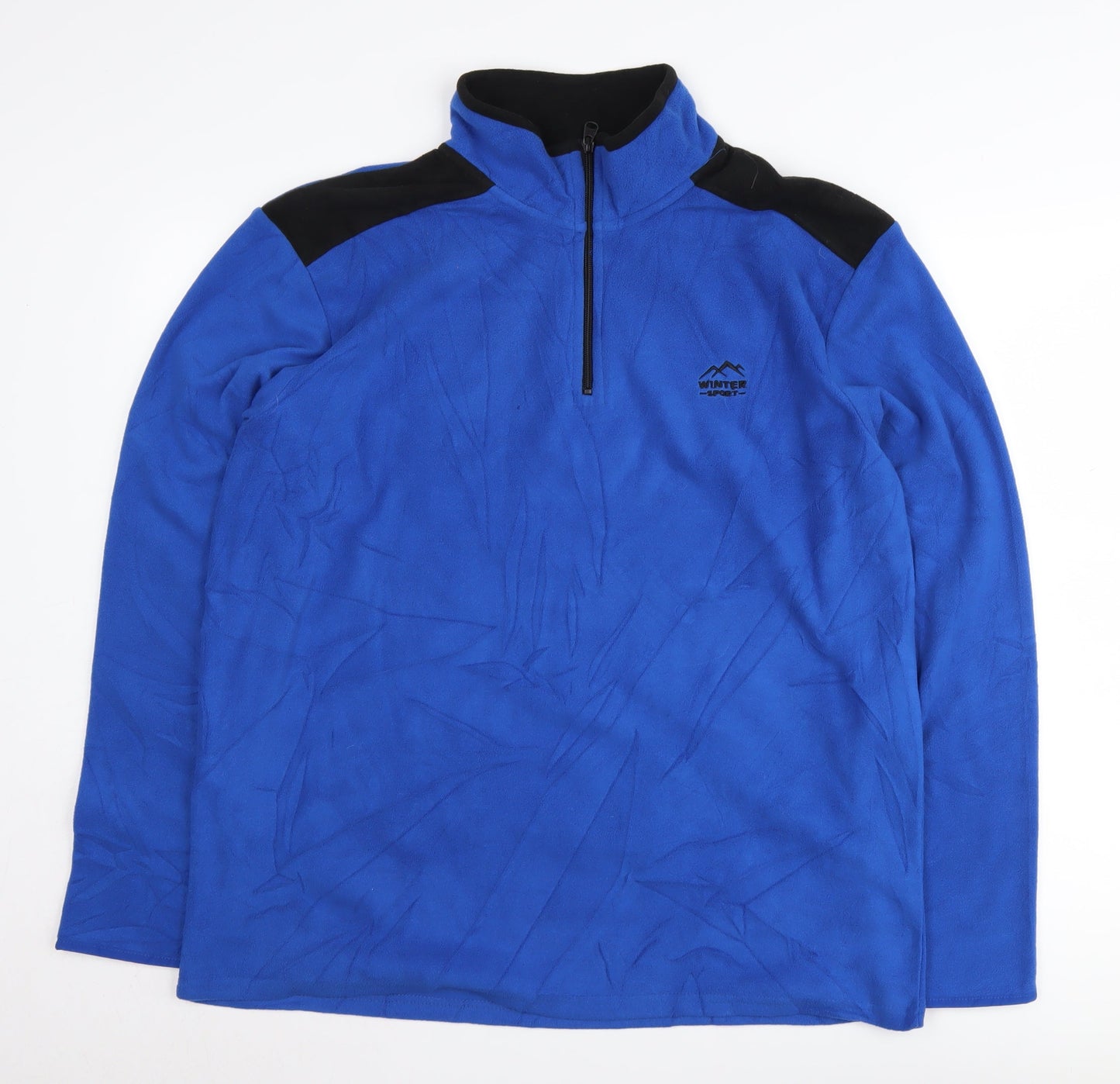 Mens UK Size L atlasformen Blue 1/4 Zip Sweatshirt
