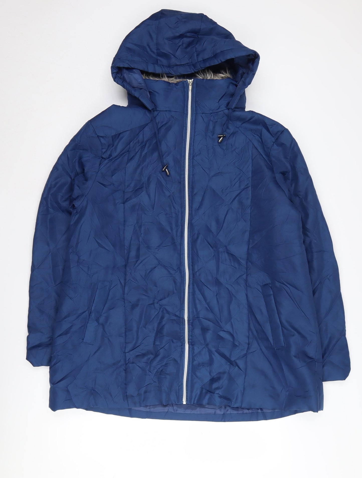 Womens UK Size L Anne De Lançay Blue Parka Coat