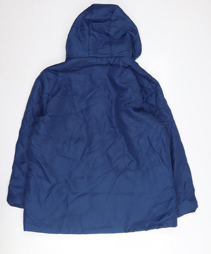 Womens UK Size L Anne De Lançay Blue Parka Coat
