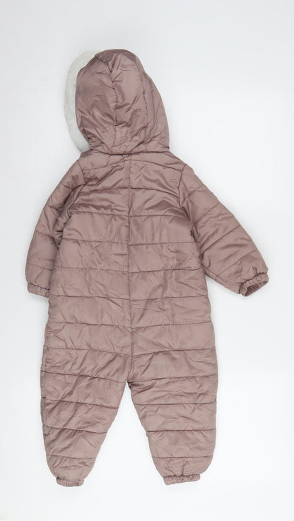 Very Unisex Baby Brown Snowsuit 12-18m Puffer Jacket