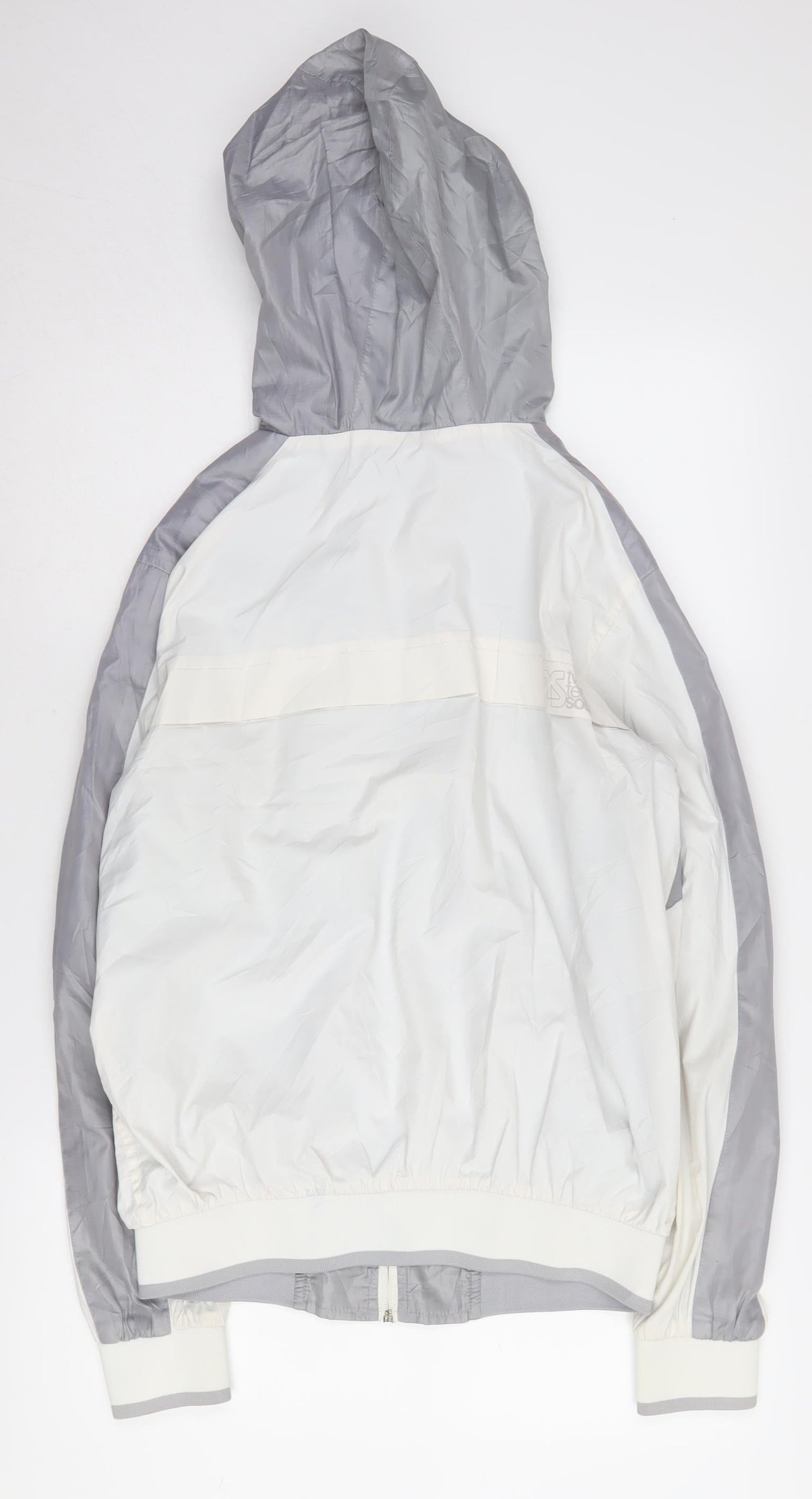 Twisted Soul Men's Grey White Hooded Windbreaker M