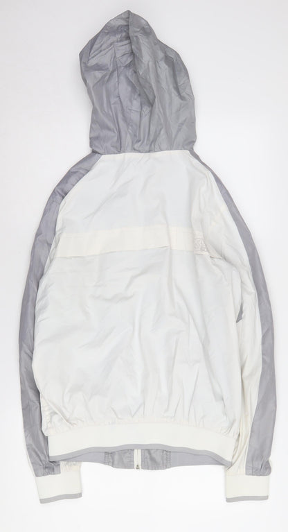 Twisted Soul Men's Grey White Hooded Windbreaker M